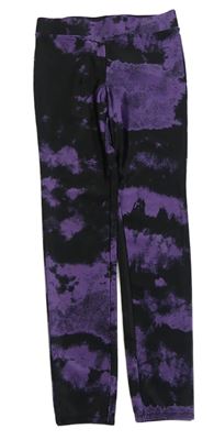 Černo-fialové sportovní legíny H&M
