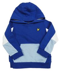 Tmavomodro-světlemodro-bílá mikina s kapucí Lyle&Scott