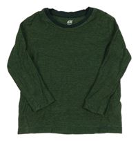 Zeleno-tmavozelené pruhované triko zn. H&M