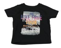 Černé crop tričko s nápisem River Island 