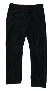 Černé sametové žebrované legíny George 