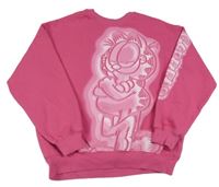 Růžová oversize mikina s Garfieldem H&M