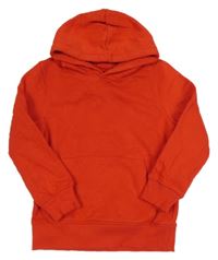 Červená mikina s klokankou a kapucí C&A