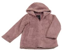 Starorůžová kožešinová bunda s kapucí Name it 