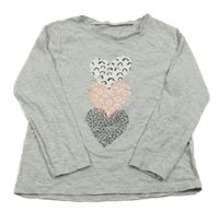 Šedé triko se srdíčky George 