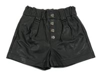 Černé koženkové kraťasy River Island