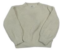 Smetanový žebrovaný žilnylkový svetr H&M