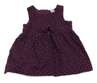 Lilkové manšestrové šaty s puntíky a mašlí Dopodopo