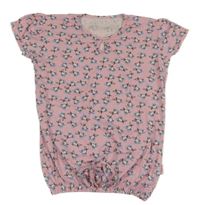 Světlerůžové nařasené tričko se zajíčky 