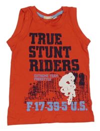 Červené tílko s nápisem a kolem Kids