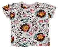 Bílé tričko s potiskem Gabinin kouzelný domek 