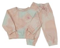 2set - Světlerůžovo-světlemodrá batikovaná oversize mikina + tepláky Dunnes