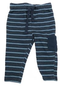 Tmavomodro-světlemodré pruhované tepláky s kapsou Lupilu