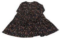 Černé květované lehké šaty F&F