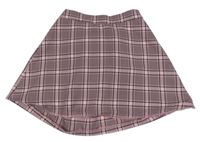 Světlerůžovo-černá kostkovaná sukně Primark