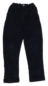 Tmavomodré manšestrové kalhoty F&F