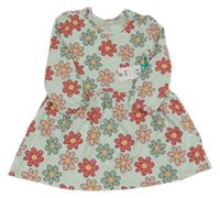 Nové - Světlemodré kytičkované bavlněné šaty Matalan 