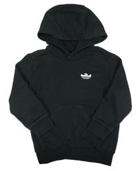 Černá mikina s logem a kapucí Adidas
