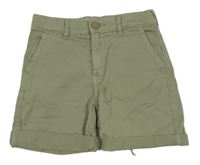 Khaki plátěné chino kraťasy Zara 