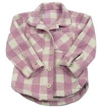Starorůžovo-smetanová kostkovaná košilová bunda George