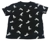 Černé tričko s dinosaury H&M