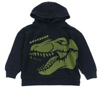 Tmavomodrá mikina s dinosaurem a kapucí PRIMARK