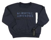 Nové  - tmavomodrá oversize mikina s nápisy St. Bernard