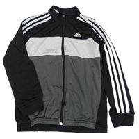 Tmavošedo-světlešedo-černá propínací sportovní mikina Adidas