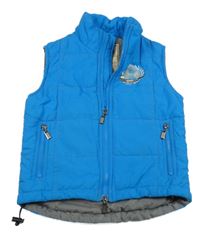 Modrá prošívaná šusťáková zateplená jezdecká vesta se znakem Equi Theme