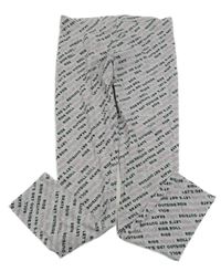 Šedé melírované legíny s nápisy F&F