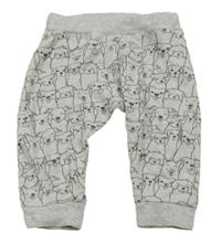 Šedé melírované turecké tepláky s pejsky Kitikate