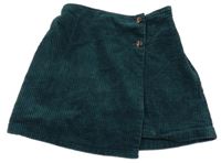 Smaragdová manšestrová sukně Next