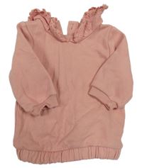 Pudrová mikina s límečkem s madeirou F&F