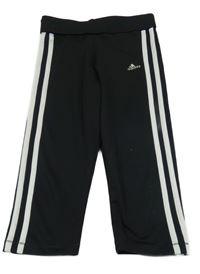 Černo-bílé capri funkční sportovní legíny Adidas