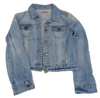 Světlemodrá riflová crop bunda s límečkem YD