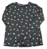 Tmavošedé vzorované triko se srdíčky Nutmeg