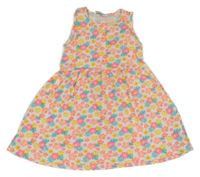 Bílé šaty s květy a lístečky PRIMARK