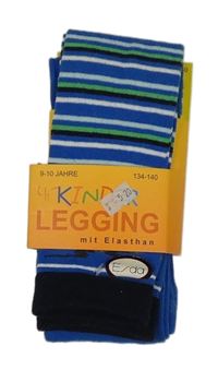 Nové - cobaltově modro-pruhovano-černé punčocháče bez šlapiček s bagrem 