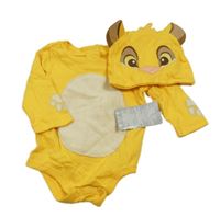 Nové - 2Set - Tmavožluté body + čepice - Simba Disney
