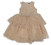 Světlepudrové puntíkaté tylové šaty Next