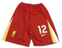 Červeno-bílo-žluté sportovní fotbalové kraťasy L.F.C a číslem Nike