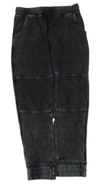 Černo-šedé šisované tepláky H&M