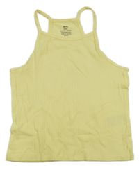 Žlutý žebrovaný crop top H&M