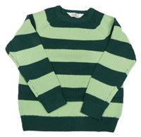 Smaragdovo-světlezelený žebrovaný svetr H&M