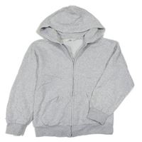 Světlešedá melírovaná propínací mikina s kapucí H&M