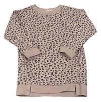 Starorůžová tepláková tunika s leopardím vzorem H&M