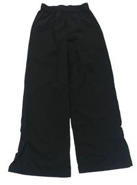 Černé lehké wide leg kalhoty H&M