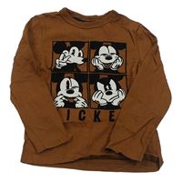 Hnědé triko s Mickeym C&A