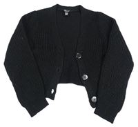 Černý propínací crop svetr New Look