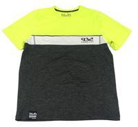 Neonově žluto-bílo-antracitové sportovní tričko s číslem zn. C&A